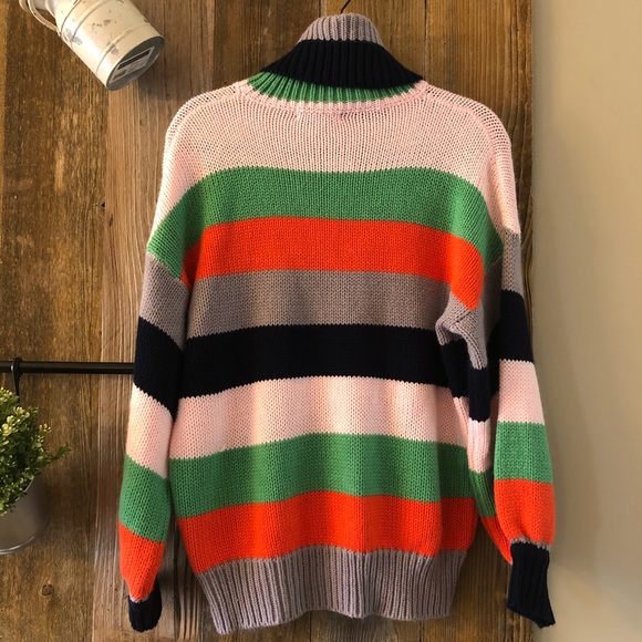 She + Sky | Striped Turtleneck Pullover Sweater - Picture 5 of 6